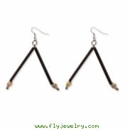 Silver-tone Bamboo, Coconut & Tiger Nasa Shell Dangle Earrings