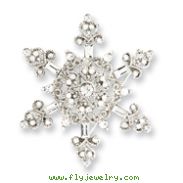 Silver-tone Crystal Snowflake Pin