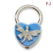 Silver-tone Dragonfly With Crystals Blue Enamel Key Fob