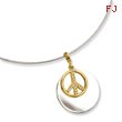 Silver-tone With Gold-tone & Crystal Peace Symbol 17