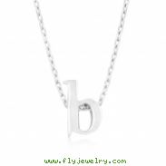 Silvertone Initial B Pendant