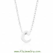 Silvertone Initial C Pendant