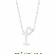 Silvertone Initial F Pendant