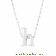 Silvertone Initial H Pendant