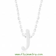 Silvertone Initial J Pendant