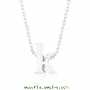 Silvertone Initial K Pendant