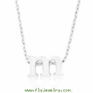 Silvertone Initial M Pendant