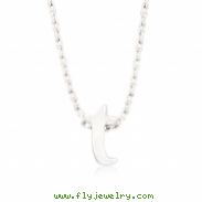 Silvertone Initial T Pendant