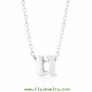 Silvertone Initial U Pendant