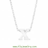 Silvertone Initial X Pendant