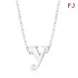 Silvertone Initial Y Pendant