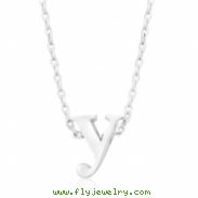 Silvertone Initial Y Pendant