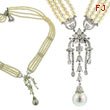 South Sea and Cultured Pearl 18k White Gold 3.32ct Diamond Necklace