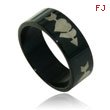 Stainless Steel  Black Heart  Band