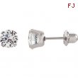 Stainless Steel 03.00 MM Polished PALLADIUM PLATED CUBIC ZIRCONI