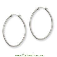 Stainless Steel 2x30mm Diameter Oval Hoop Earrings