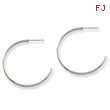 Stainless Steel 2x33mm Diameter J Hoop Post Earrings