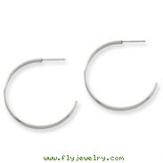 Stainless Steel 2x33mm Diameter J Hoop Post Earrings