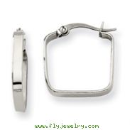 Stainless Steel 3x20mm Sqaure Hoop Earrings