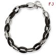 Stainless Steel and Black Color IP-plated Fancy Bracelet