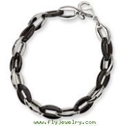 Stainless Steel and Black Color IP-plated Fancy Bracelet