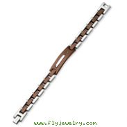 Stainless Steel and Chocolate color IP-plated Bracelet