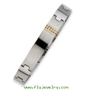 Stainless Steel and IPG-plated Diamond ID Bracelet