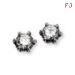Stainless Steel Antiqued CZ Post Earrings