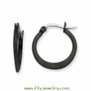 Stainless Steel Black-plated 19mm Hoop Earrings