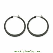 Stainless Steel Black-plated 34mm Hoop Earrings