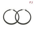 Stainless Steel Black-plated 55mm Hoop Earrings