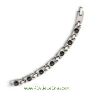 Stainless Steel Black Plated Magnetic Accents Bracelet
