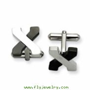 Stainless Steel Black-plating and Poilshed Cuff Links