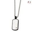 Stainless Steel Black PVD w/ CZ Pendant  24 in. Necklace chain