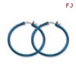 Stainless Steel Blue 32mm Hoop Earrings
