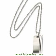 Stainless Steel Brushed Pendant 22in Necklace chain