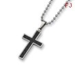 Stainless Steel Carbon Fiber Cross Necklace