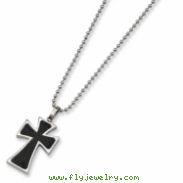 Stainless Steel Carbon Fiber Cross Necklace chain