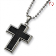 Stainless Steel Carbon Fiber Cross Necklace chain