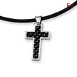 Stainless Steel Carbon Fiber Cross Pendant