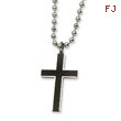 Stainless Steel Carbon Fiber Cross Pendant Necklace