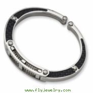 Stainless Steel Carbon Fiber Hinged Bangle