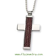 Stainless Steel Chocolate Color IP-plated Cross Pendant