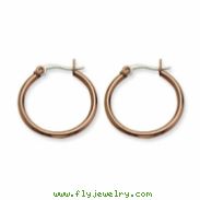 Stainless Steel Chocolate-plated 26mm Hoop Earrings