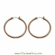 Stainless Steel Chocolate-plated 32mm Hoop Earrings