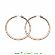 Stainless Steel Chocolate-plated 52mm Hoop Earrings