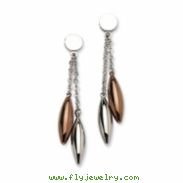 Stainless Steel Chocolate-plated Dangle Post Earrings