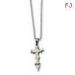 Stainless Steel Cross Daggar Pendant 22in Necklace chain