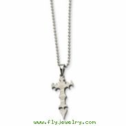 Stainless Steel Cross Daggar Pendant 22in Necklace chain