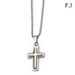 Stainless Steel Cross Pendant 24in Necklace chain